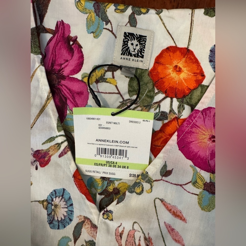 Floral Maxi Dress with Pink and Orange Flowers - Picture 2 of 5